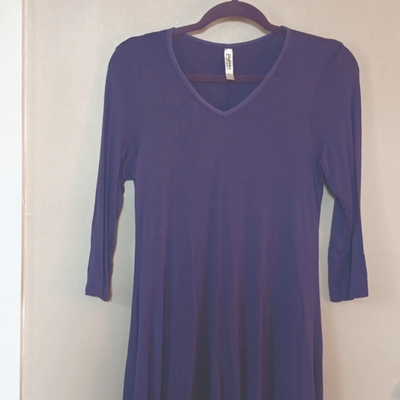24/7 Comfort Apparel Dresses & Skirts - Soft Violet Stretchy Rayon Boutique Dress